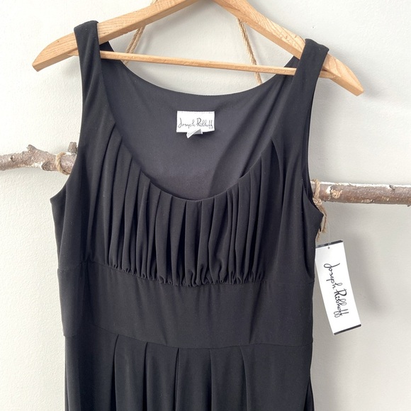 NWT Joseph Ribkoff Fit & Flare Pleated Neck Cocktail Party Little Black Dress - Picture 2 of 3